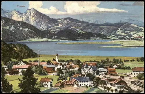 Ansichtskarte Kochel am See Stadtpartie 1913
