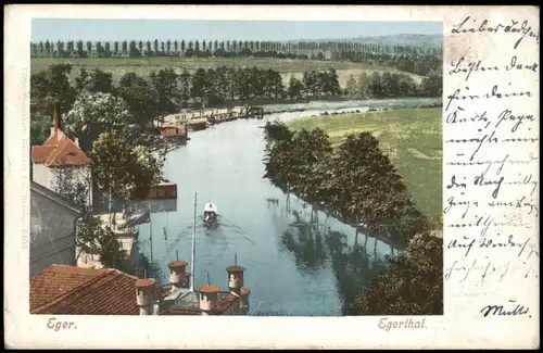 Postcard Eger Cheb Egerthal - Anlegestelle 1901