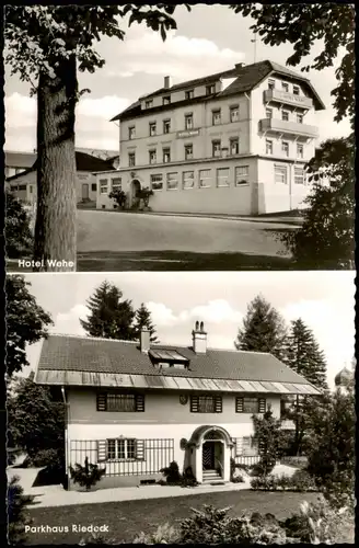Ansichtskarte Murnau 2 Bild ,,HOTEL WEHE" und ,,PARKHAUS RIEDECK" 1961