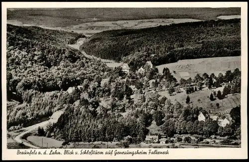 Braunfels (Lahn) Blick v. Schloßturm auf Genesungsheim Falkeneck 1949