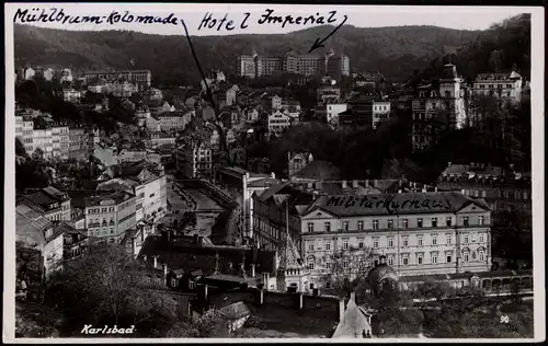 Postcard Karlsbad Karlovy Vary Stadtpartie, Militärkurhaus 1939