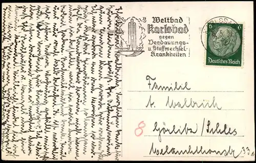 Postcard Karlsbad Karlovy Vary Stadtpartie, Militärkurhaus 1939