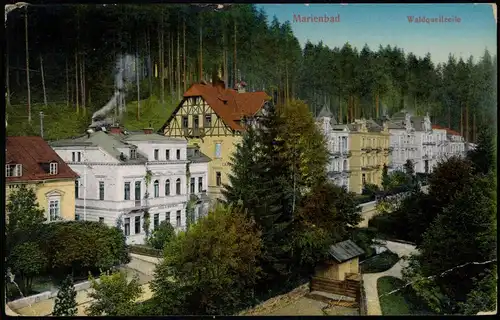 Postcard Marienbad Mariánské Lázně Waldquellzeile, Villen 1913