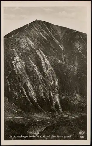 Postcard Krummhübel Karpacz Die Schneekoppe mit dem Riesengrund 1930
