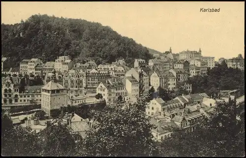 Postcard Karlsbad Karlovy Vary Stadtviertel 1917