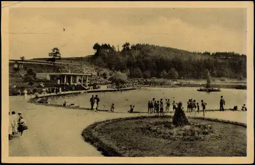 Postcard Hermannstädtel Heřmanův Městec Schwimmbad 1954