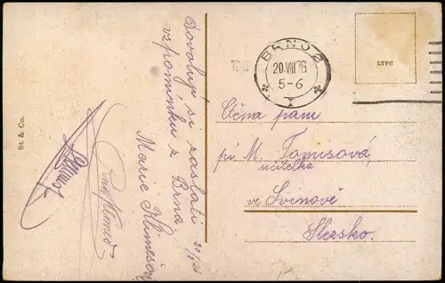 Postcard Brünn Brno Špilberk. 1926