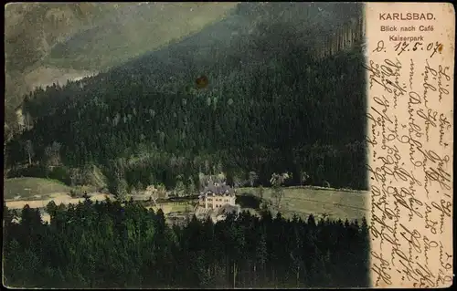 Postcard Karlsbad Karlovy Vary Blick nach Café Kaiserpark 1907