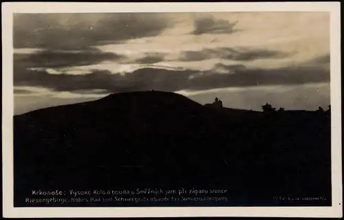 Schreiberhau Szklarska Poręba Schneegrubenbaude bei Sonnenuntergang 1927
