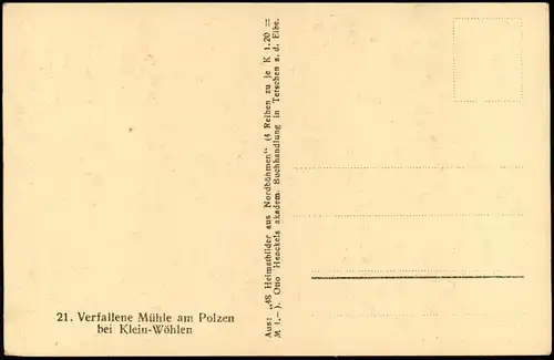 Klein Wöhlen b. Tetschen Malá Veleň (Decin) Verfallene Mühle am Polzen 1928