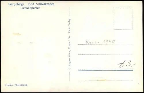Bad Schwarzbach-Bad Flinsberg Czerniawa-Zdrój Świeradów-Zdrój Geröllsperren 1930