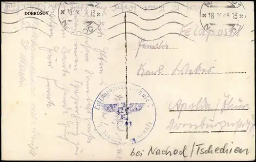 Dobroschau b. Nachod Dobrošov (Náchod) Restaurant - Aussichtsturm 1943