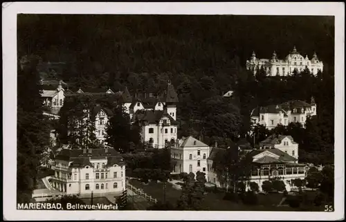 Postcard Marienbad Mariánské Lázně Bellevue-Viertel 1933