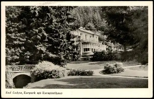 Ansichtskarte Bad Sachsa Kurpark mit Kurmittelhaus 1964