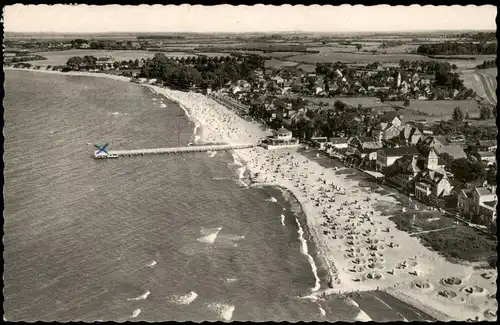 Niendorf-Timmendorfer Strand Luftbild Strand Seebrücke Stadt 1962