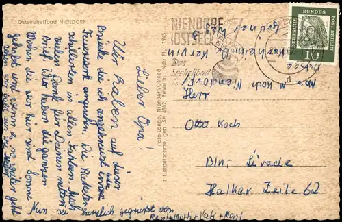 Niendorf-Timmendorfer Strand Luftbild Strand Seebrücke Stadt 1962