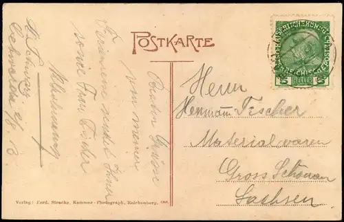Postcard Bad Liebwerda Lázně Libverda Wandelbahn 1906