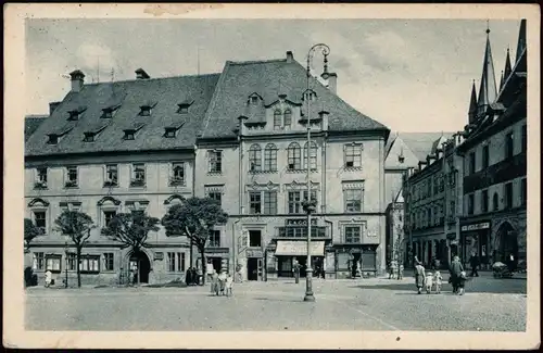 Postcard Eger Cheb Wallensteinhaus, Straßenpartie 1939