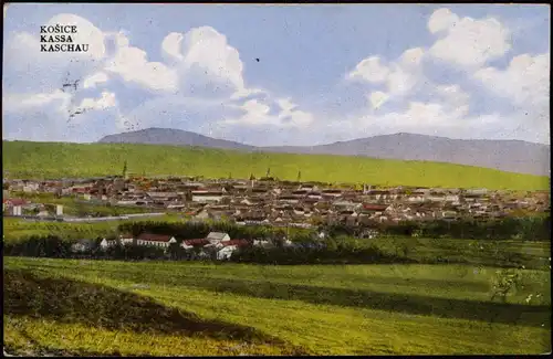 Postcard Kaschau Košice (Kassa) BlicK auf die Stadt 1924  gel Stempel Kosice