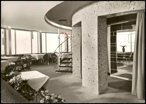 Ansichtskarte Stuttgart Turmrestaurant Fernsehturm - Innen 1956  gel. Nachgebühr