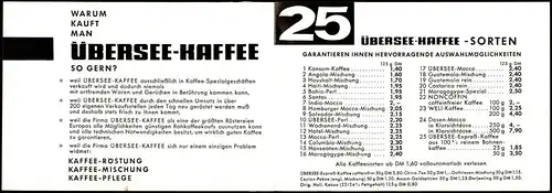 Ansichtskarte Hamburg Werbekarte Obersee-Kaffee Gebäude 1965