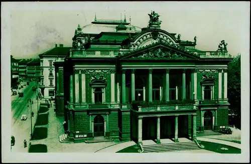 Postcard Brünn Brno Theater, Straße - Fotokarte 1939