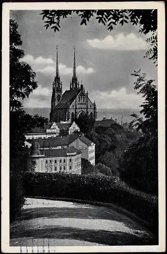 Postcard Brünn Brno Kirche, Teilansicht 1939