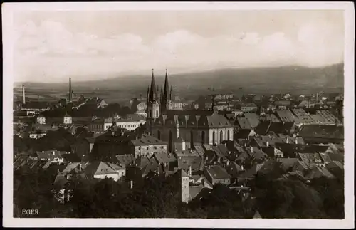 Postcard Eger Cheb Blick über die Stadt 1941