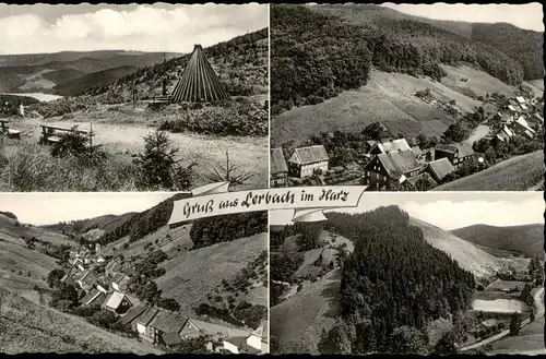 Ansichtskarte Lerbach-Osterode (Harz) 4 Bild Stadtansichten 1962
