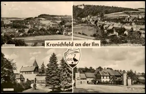 Kranichfeld DDR Mehrbild-AK   Oberschloß, Niederburg, Ilm-Brücke 1962