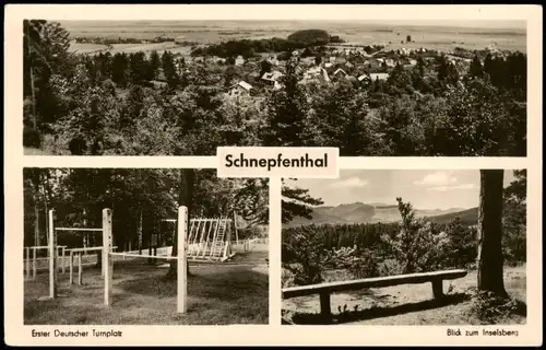 Schnepfenthal-Waltershausen DDR Mehrbild-AK Ansichten Erster Dt. Turnplatz 1957