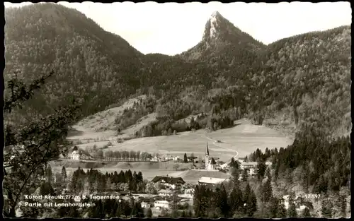 Ansichtskarte Kreuth Kurort Kreuth b. Tegernsee Partie mit Leonhardstein 1957