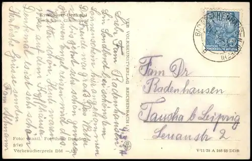 Kelbra (Kyffhäuser) Kyffhäuser-Denkmal Blick vom Gietenkopf 1957/1955