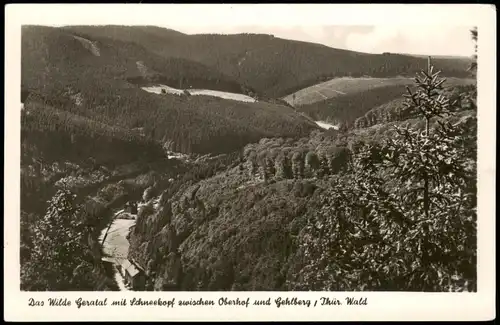 .Thüringen Geratal mit Schneekopf zwischen Oberhof und Gehlberg Thür. Wald 1960