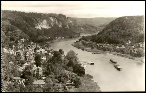 Ansichtskarte Wehlen Panorama-Ansicht Blick zur Elbe 1971