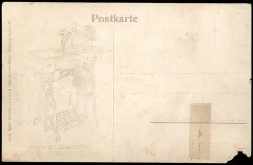 Ansichtskarte  Werbekarte Winselmann Nähmaschinen Altenburg 1912
