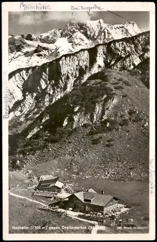 Ansichtskarte Garmisch-Partenkirchen Hochalm gegen Dreispitze 1949