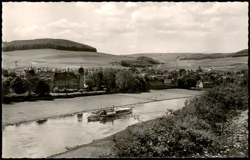 Ansichtskarte Hehlen-Bodenwerder-Polle Stadt und Dampfer 1957