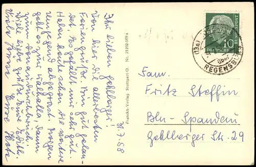 Ansichtskarte Weltenburg-Kelheim Donaudurchbruch 1957 gel. Landpoststempel