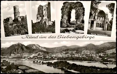 Ansichtskarte Bad Godesberg-Bonn Stadt und Burgen - Mehrbild Fotokarte 1954