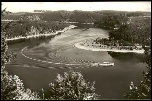 Ansichtskarte Bad Lobenstein Saaletalsperre Fähre Schiff Blaupunkt 1969