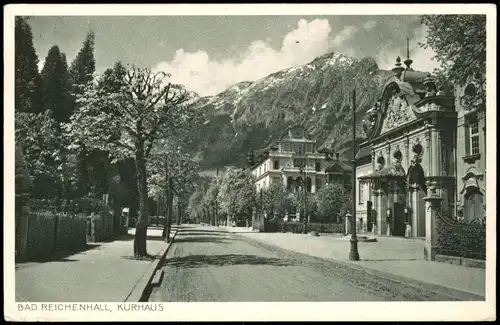 Ansichtskarte Bad Reichenhall Straßenpartie Kurhaus und Kaffee 1937