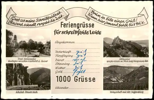 Bad Neuenahr-Bad Neuenahr-Ahrweiler Feriengrüsse Mehrbild Ahrtal 1954