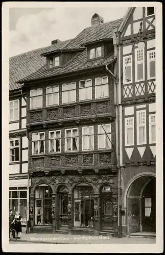 Ansichtskarte Wernigerode Gerlitzsches Haus Fachwerk-Haus 1955/1953