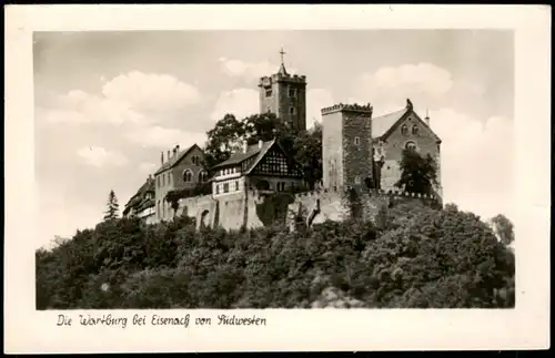 Ansichtskarte Eisenach Die Wartburg bei Eisenach von Südwesten 1955