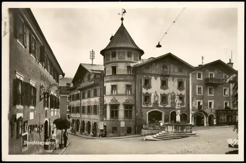 Ansichtskarte Berchtesgaden Hirschenhaus u. Alter Marktplatz 1932