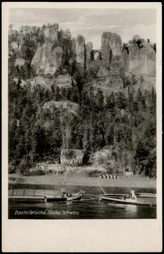 Ansichtskarte Rathen Basteibrücke Sächsische Schweiz 1953