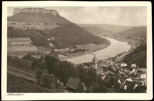 Ansichtskarte Porschdorf-Bad Schandau Lilienstein 1928