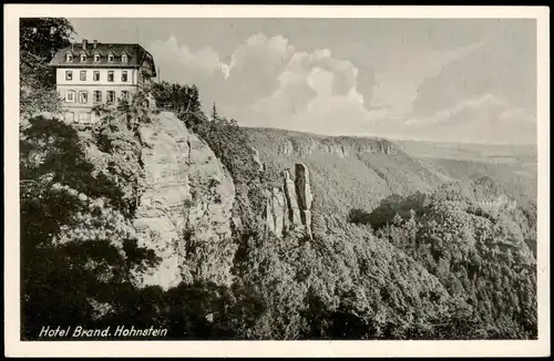 Ansichtskarte Hohnstein (Sächs. Schweiz) Brand-Hotel Sächsische Schweiz 1954
