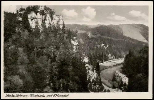 Hohnstein (Sächs. Schweiz) Schweiz. Hockstein mit Polenztal 1954